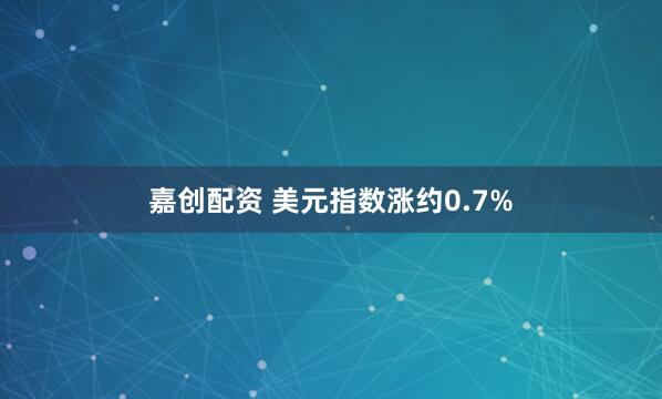 嘉创配资 美元指数涨约0.7%
